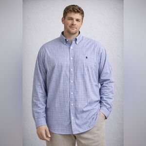 Blue and tan checked Polo Ralph Lauren "Blake" classic fit button-down shirt